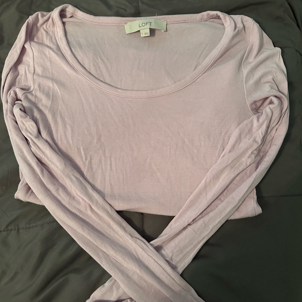 LOFT Women's Lavender Long Sleeve Top